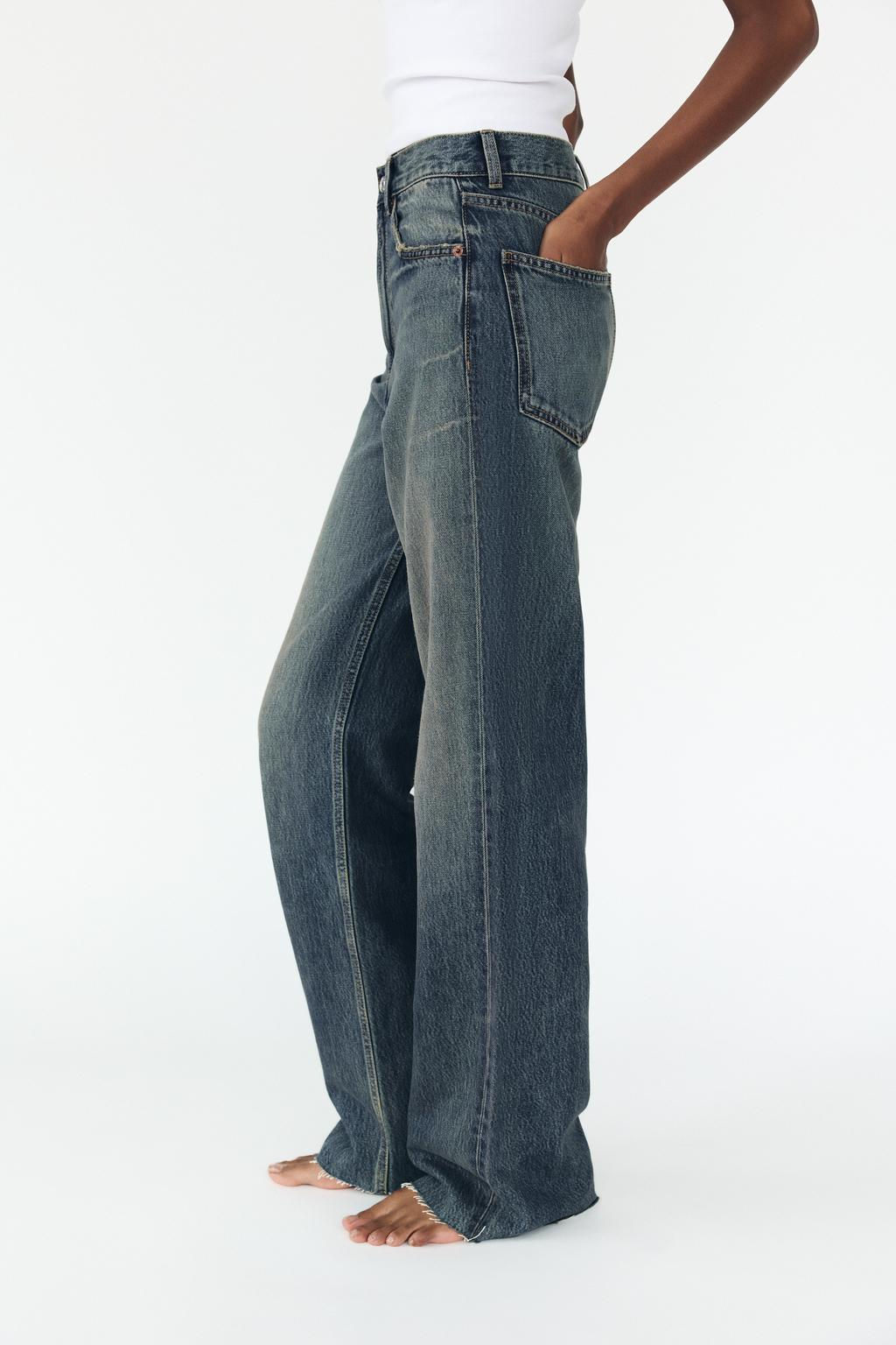 TRF WIDE-LEG HIGH-WAIST JEANS - Zara фото 4