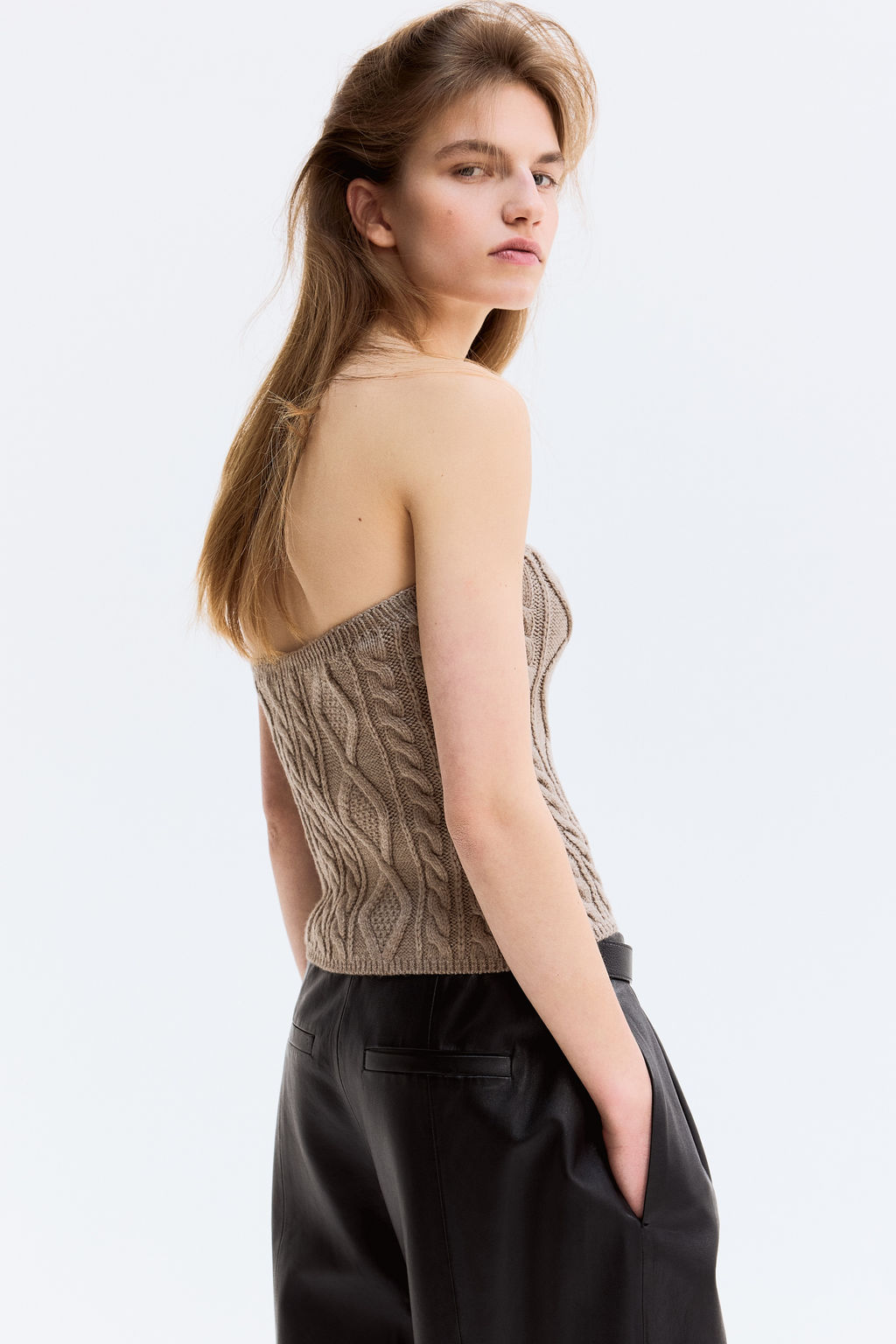 Top de tubo en punto trenzado - H&m фото 3