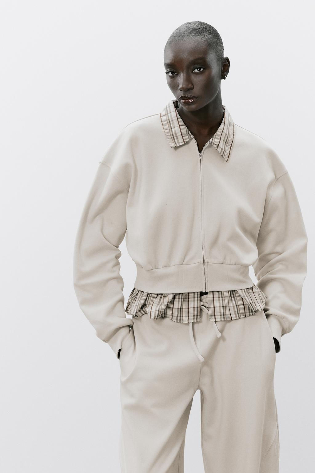 CONTRAST POPLIN SWEATSHIRT - Zara фото 2