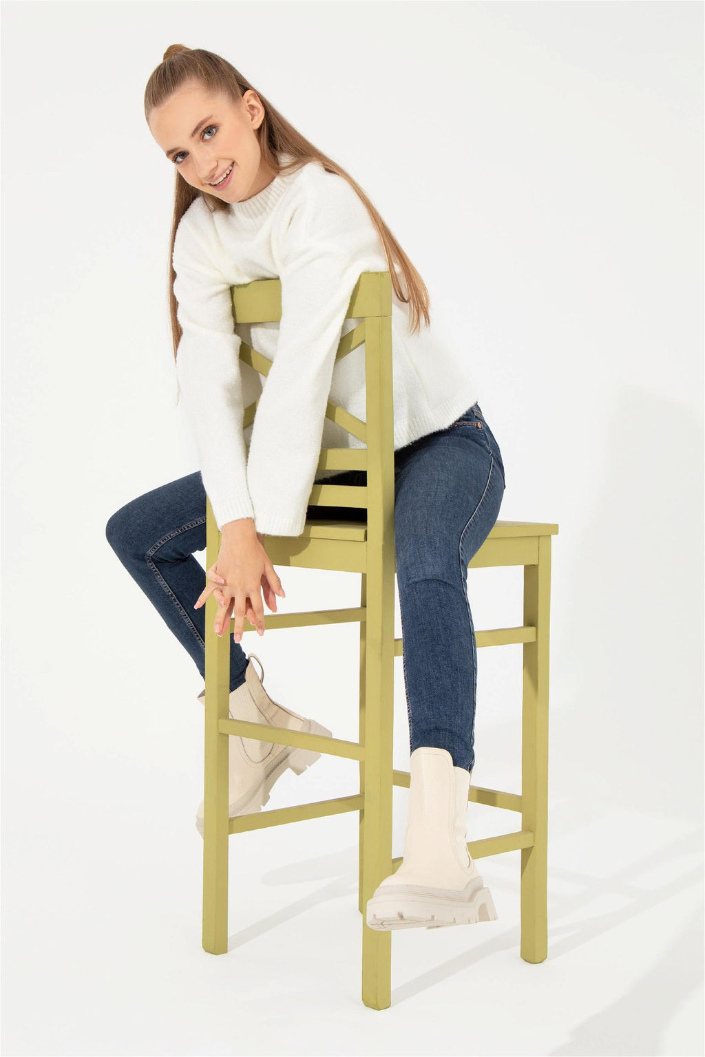 U. S. Polo Assn Женская кремовая водолазка с воротником - U.s. polo assn фото 7