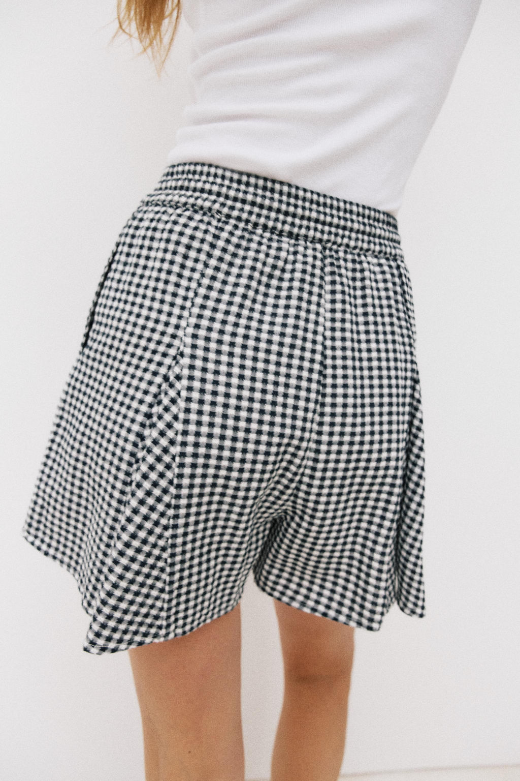 FALDA PANTAL?N CUADRO VICHY VUELO / Azul - Zara фото 4