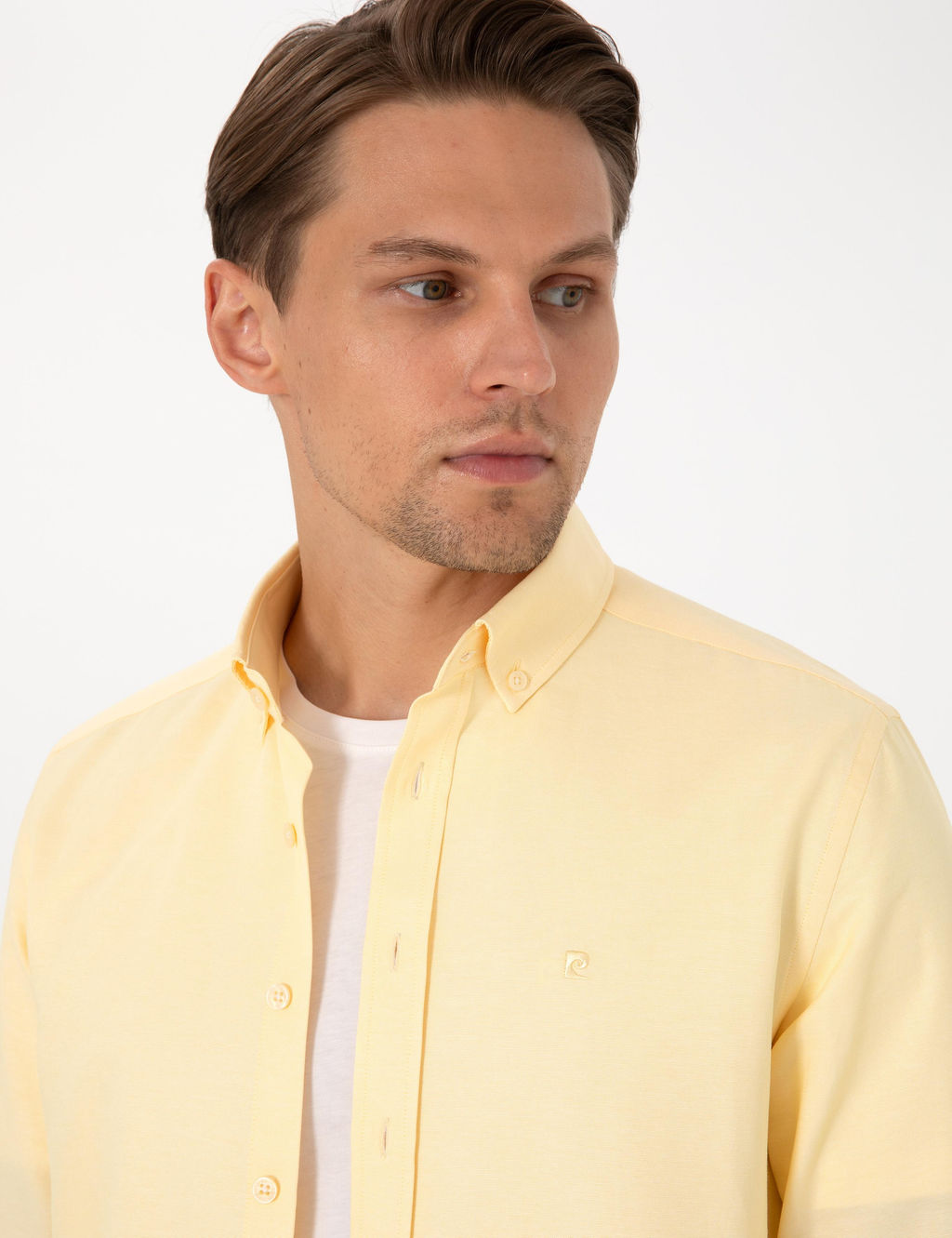 Sar_ Oxford Slim Fit Kolay _t_lenebilir G_mlek - Pierre cardin фото 2
