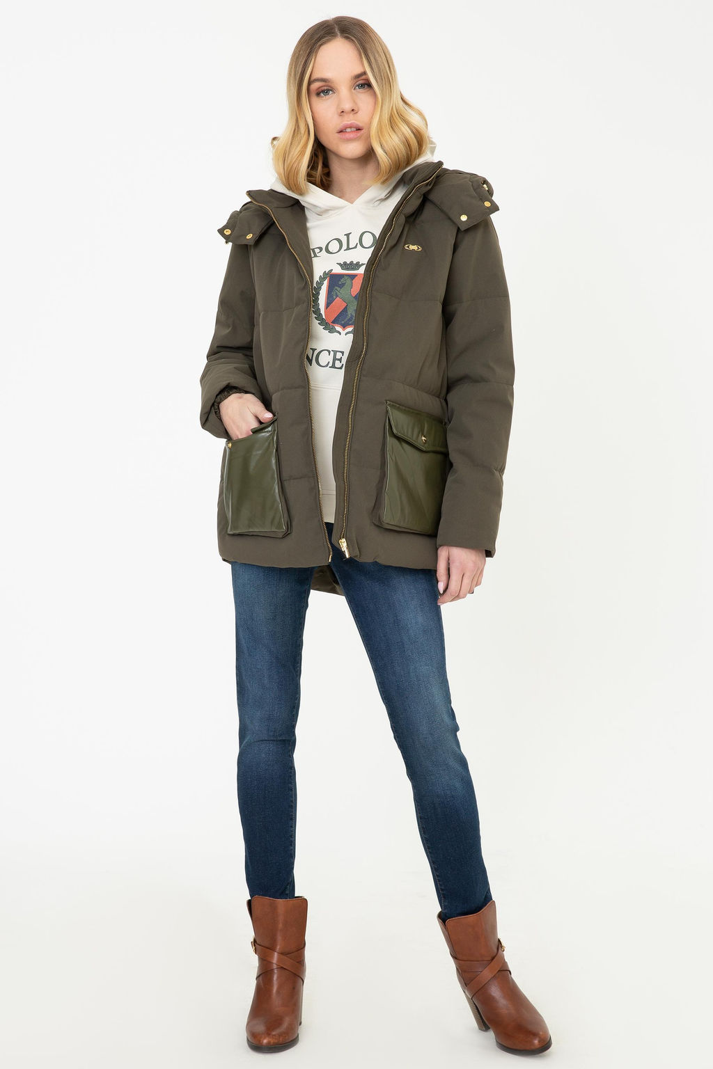Женское пальто цвета хаки - U.s. polo assn фото 5