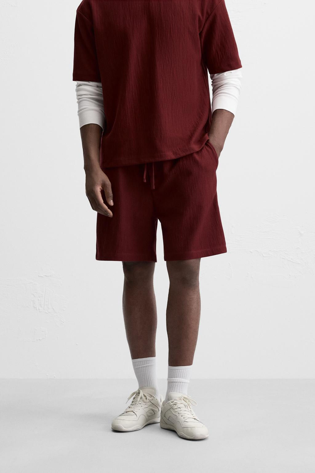 TEXTURED JOGGER BERMUDA SHORTS - Zara фото 10