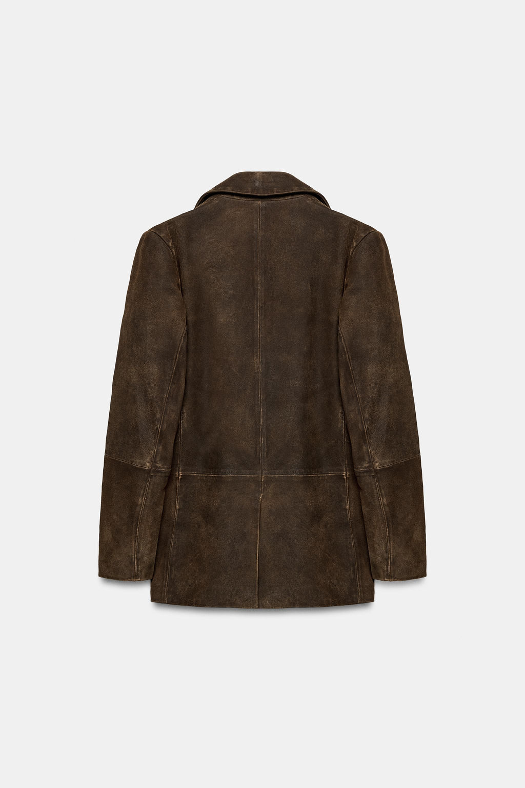 BLAZER PIEL ANTE 100% ZW COLLECTION LIMITED EDITION / Marr?n - Zara фото 4