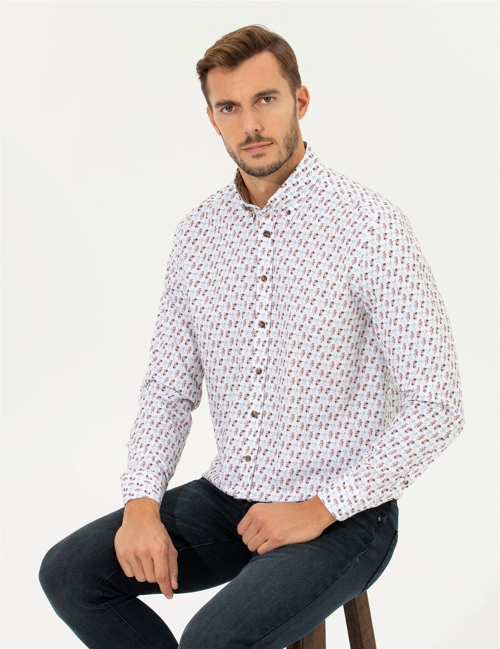 Beyaz Regular Fit Uzun Kollu G_mlek - Pierre cardin фото 4