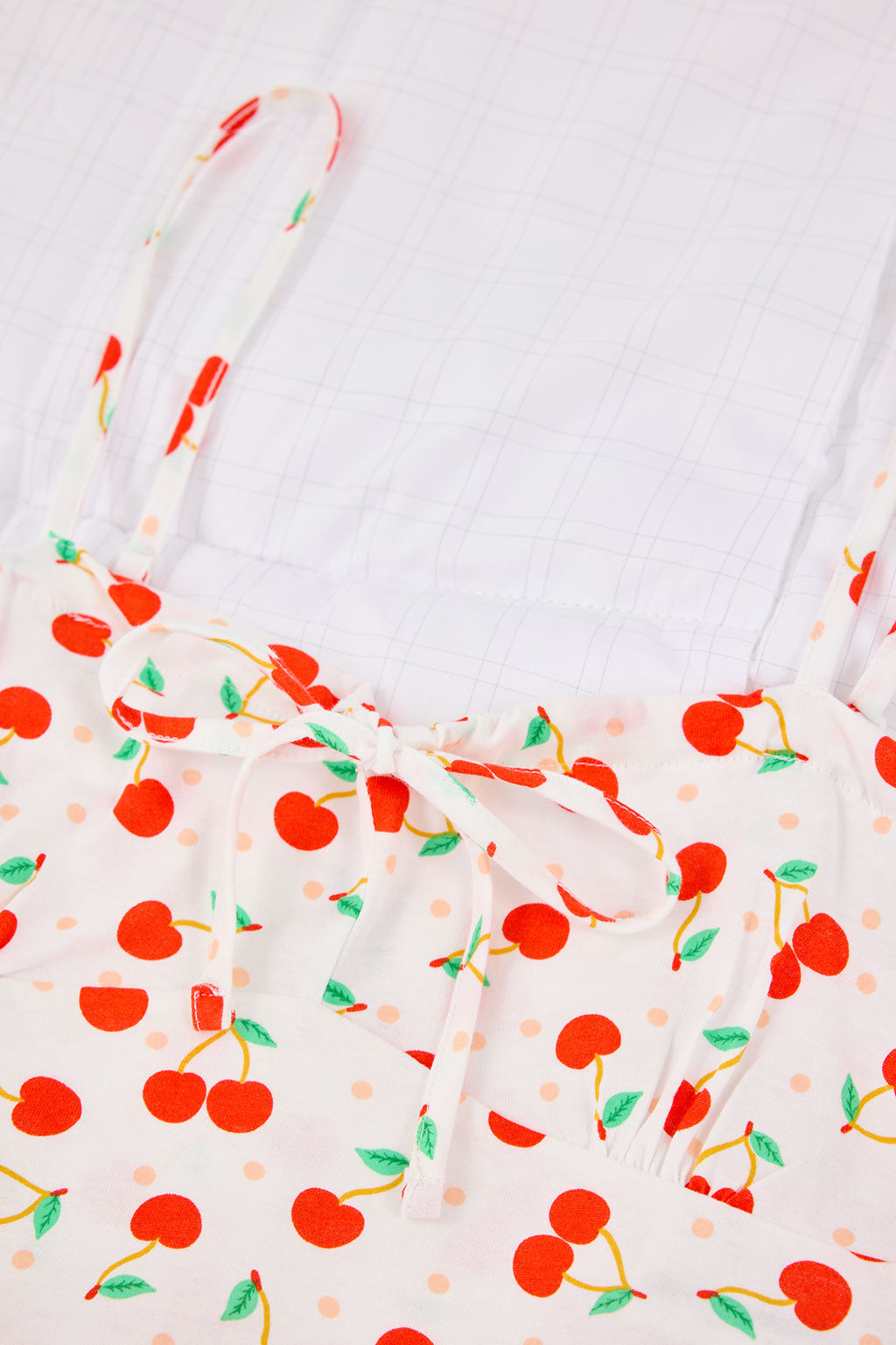 Trendyolmilla Pembe %100 Pamuklu Kiraz Desenli Ip Ask?l? Sortlu Orme Pijama Tak?m? THMSS22PT0649  фото 22