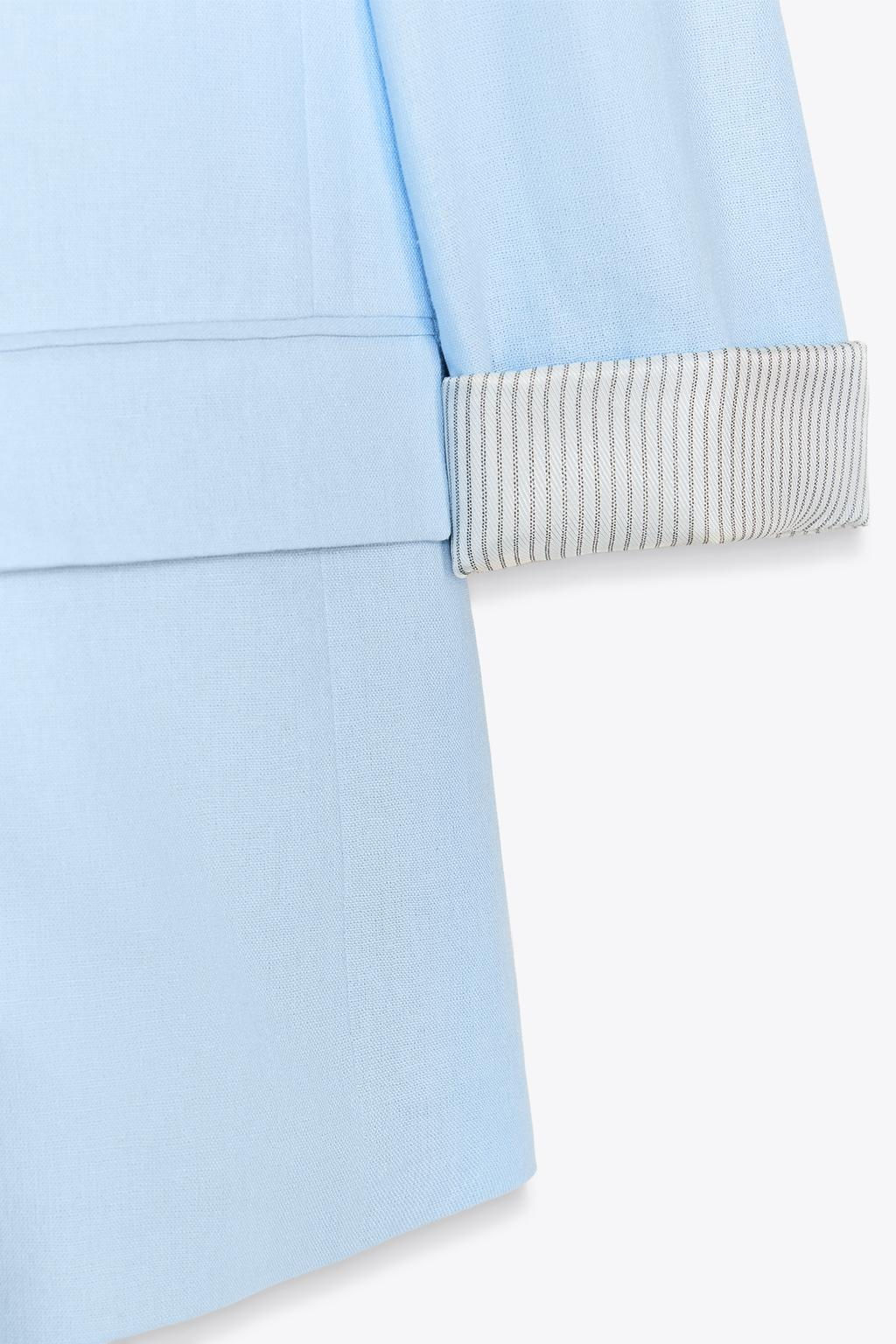 LINEN BLEND BLAZER WITH PRINTED CUFFS - Zara фото 15