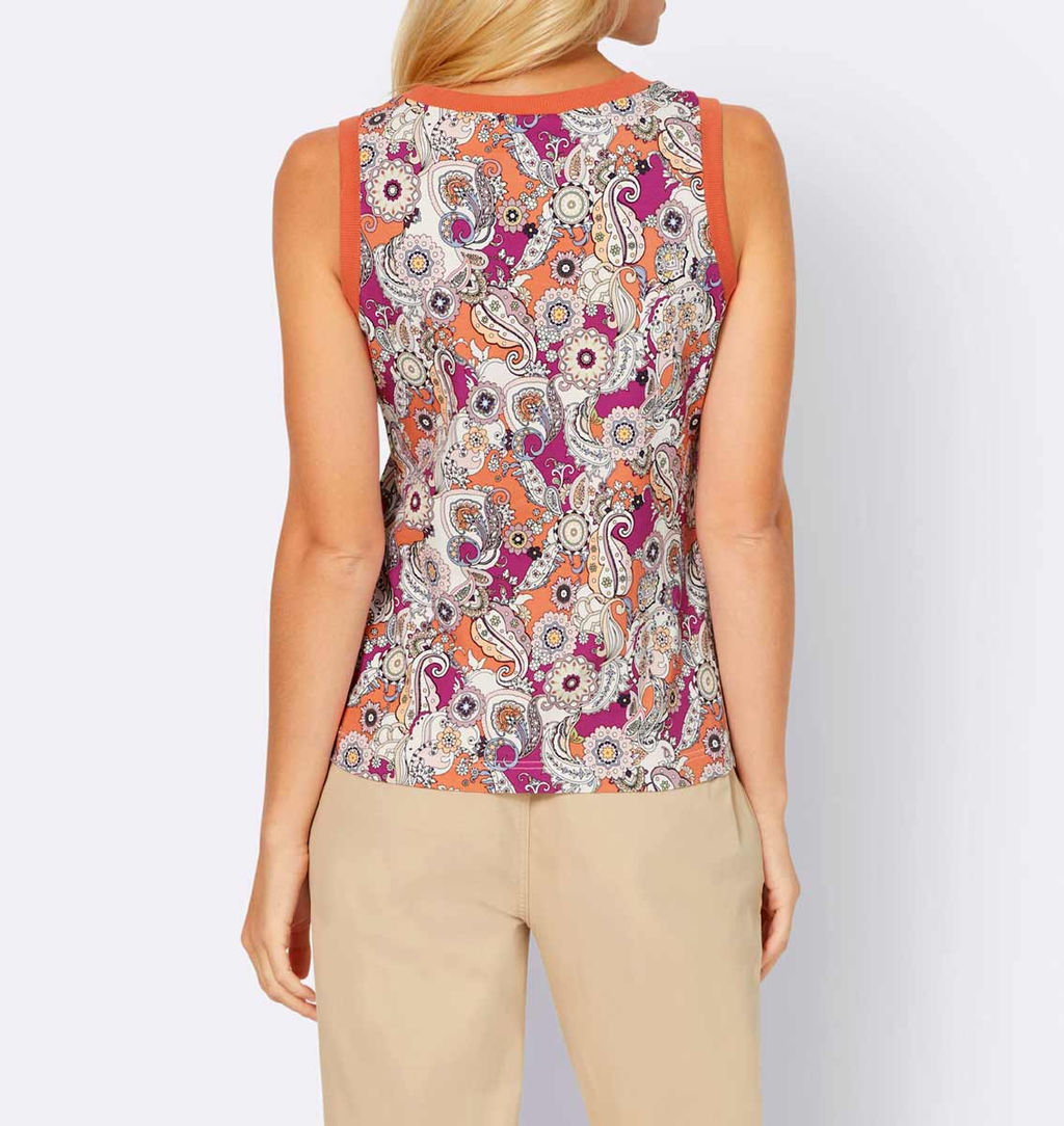 Топ с принтом, мандариновая фуксия - Linea tesini фото 4