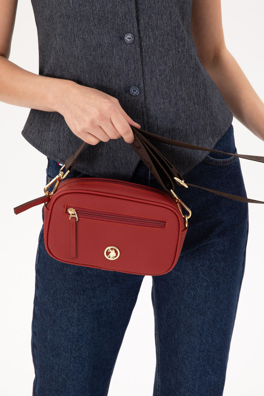 Женская сумка через плечо с корицей Неожиданная скидка в корзине - U.s. polo assn фото 2