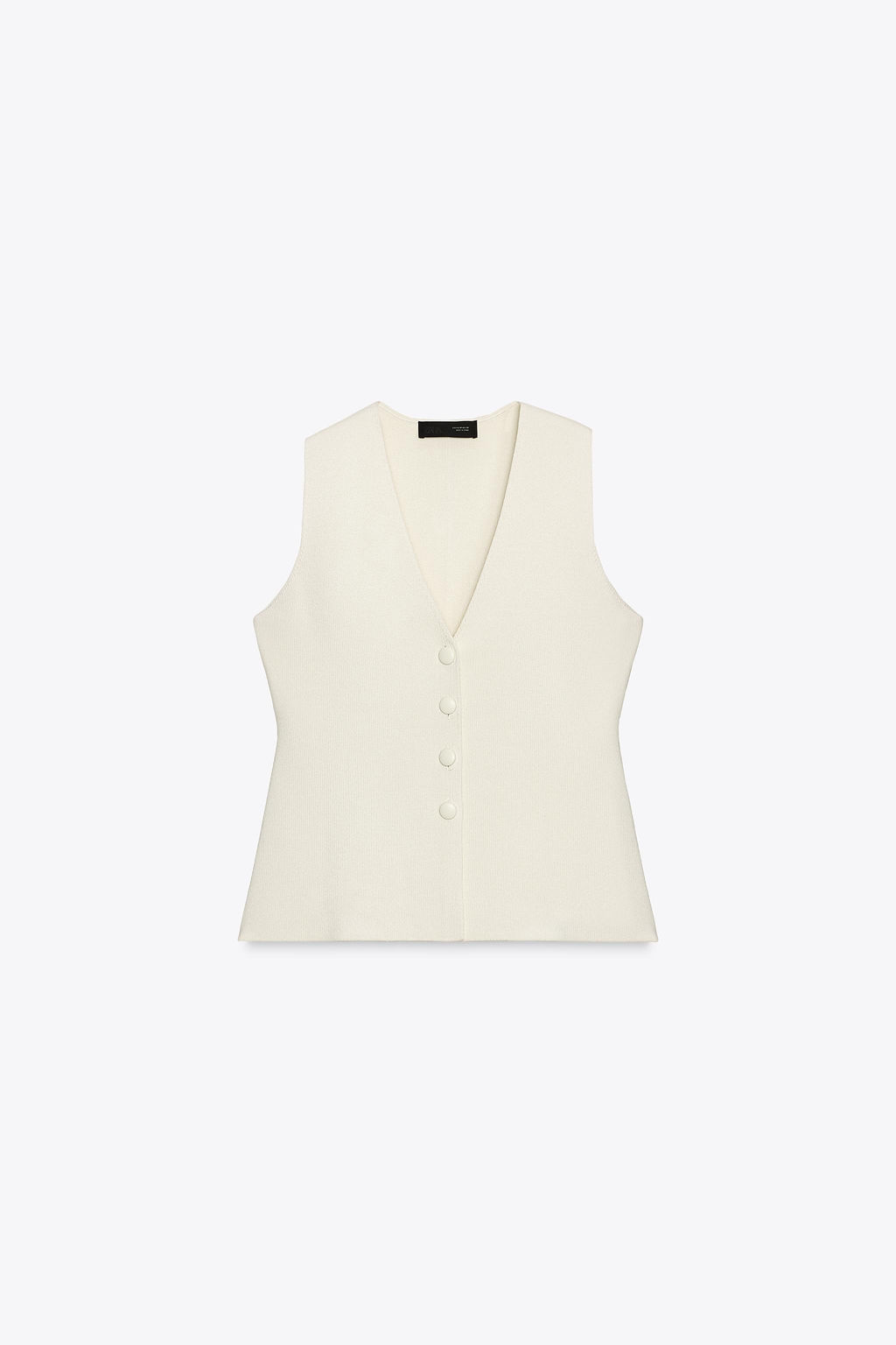 BUTTONED KNIT WAISTCOAT WITH COVERED BUTTONS