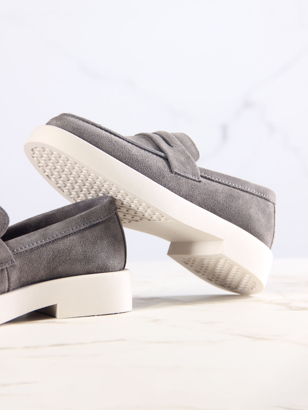 Лоферы туфли EDART 176.1593 be. Серый замок замша  фото 7