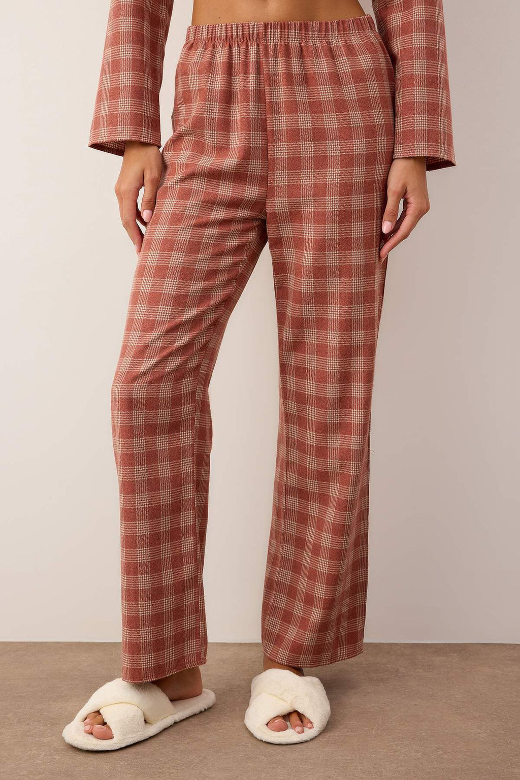 Gul Kurusu Kal?n/K?sl?k Ekoseli Flanel Dokuma Pijama Tak?m? THMAW26PT00196 - Trendyolmilla фото 3