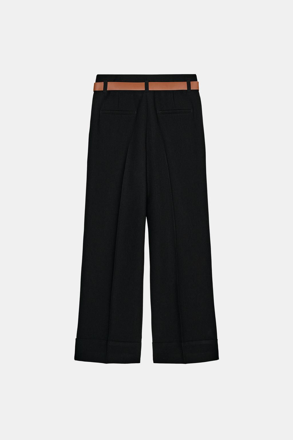 TROUSERS WITH TURN-UP CUFFS AND BELT - Zara фото 31