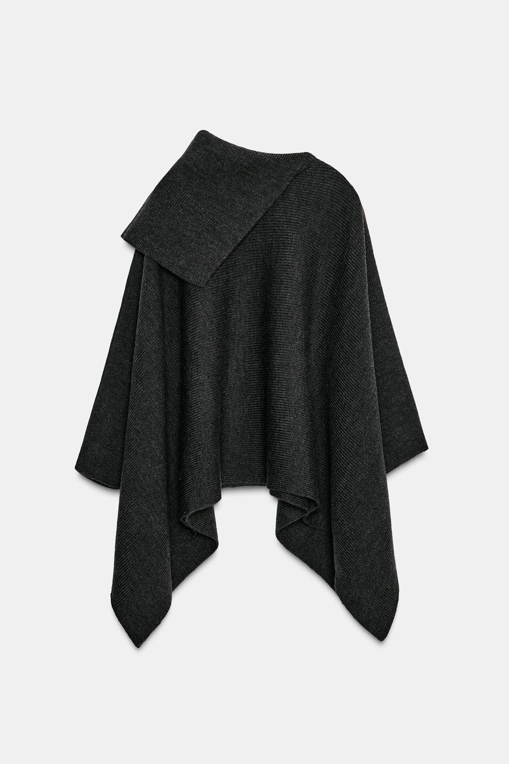 ASYMMETRIC NECK WOOL CAPE - Zara фото 8