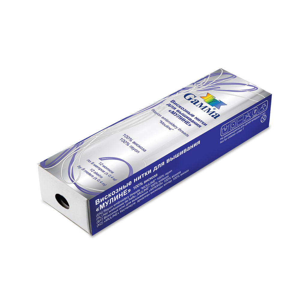Нитки для вышивания Gamma мулине 100% вискоза 12 x 8 м