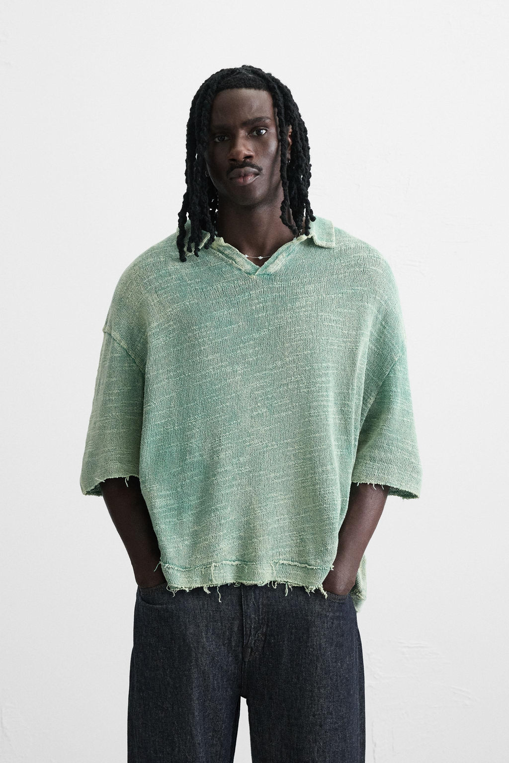 WASHED KNIT POLO SHIRT - Zara фото 2