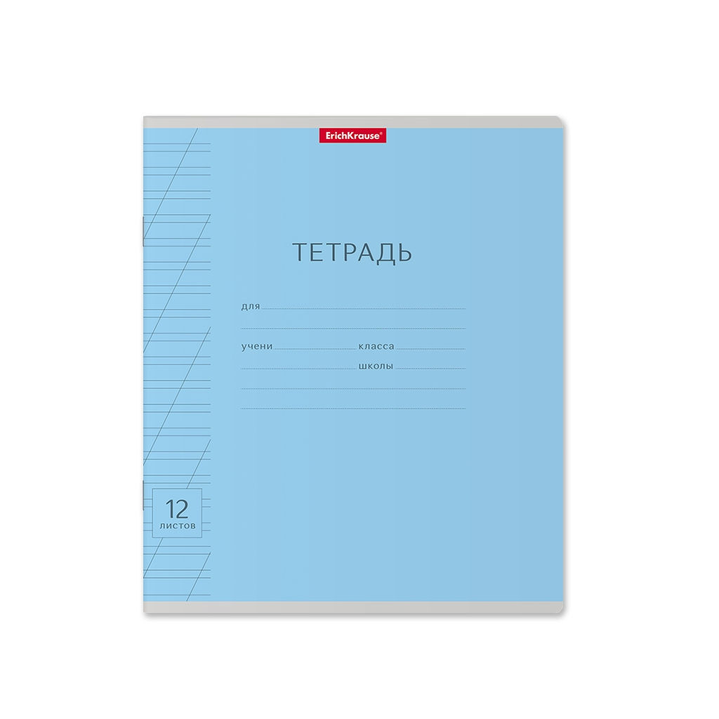 Цена за 280 шт. Тетрадь школьная ученическая ErichKrause Классика Visio голубая, 12 листов, косая линейка (в плёнке по 10 шт.) фото 51