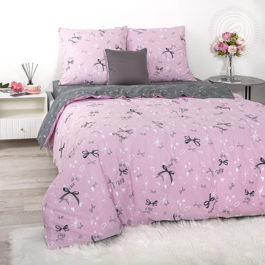 Постельное белье Флирт (поплин DE LUXE) 2,0 сп./Пододеяльник: 1 шт. - 215*175; Простыня: 1 шт. - 215*200; Наволочка: 2 шт. - 70*70; DE LUXE