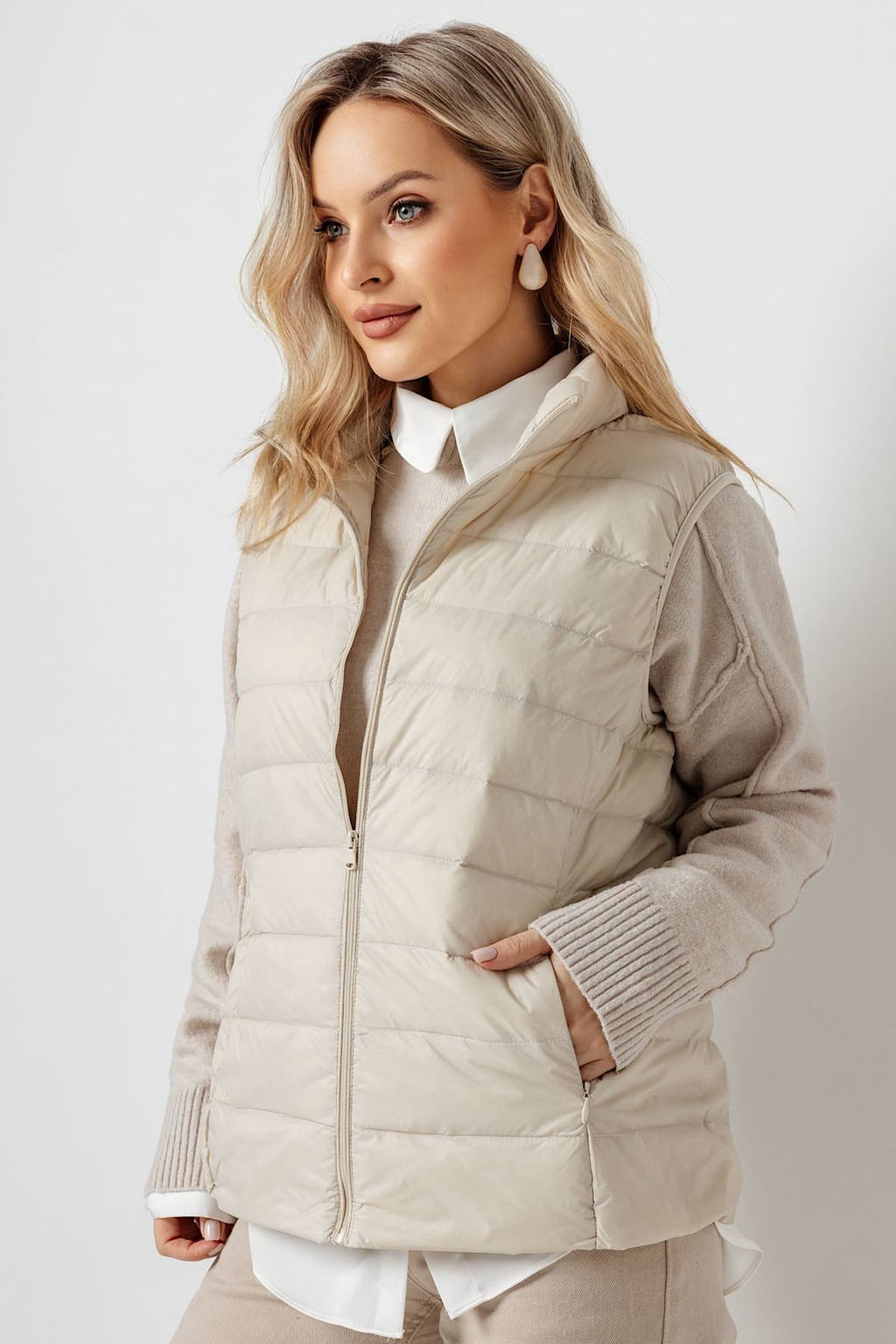 Жилет женский 2001/02/Бежевый - Rise фото 6