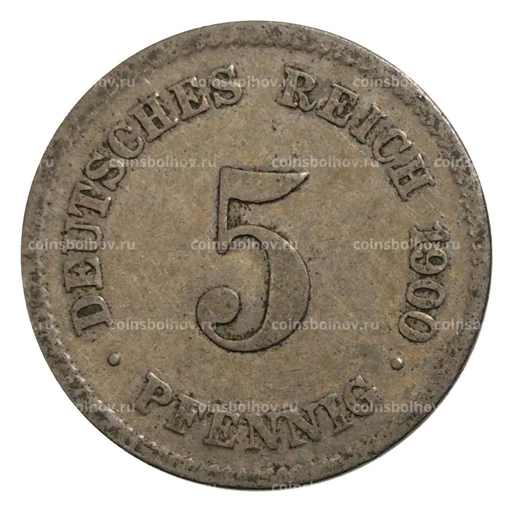 5 пфеннигов 1900 года G Германия