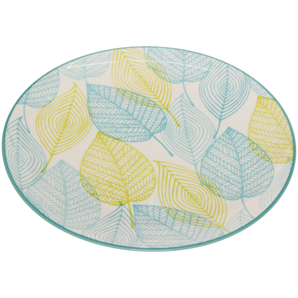 Тарелка керамическая "Эдельвейс" 25*2,3см, желто-голубая