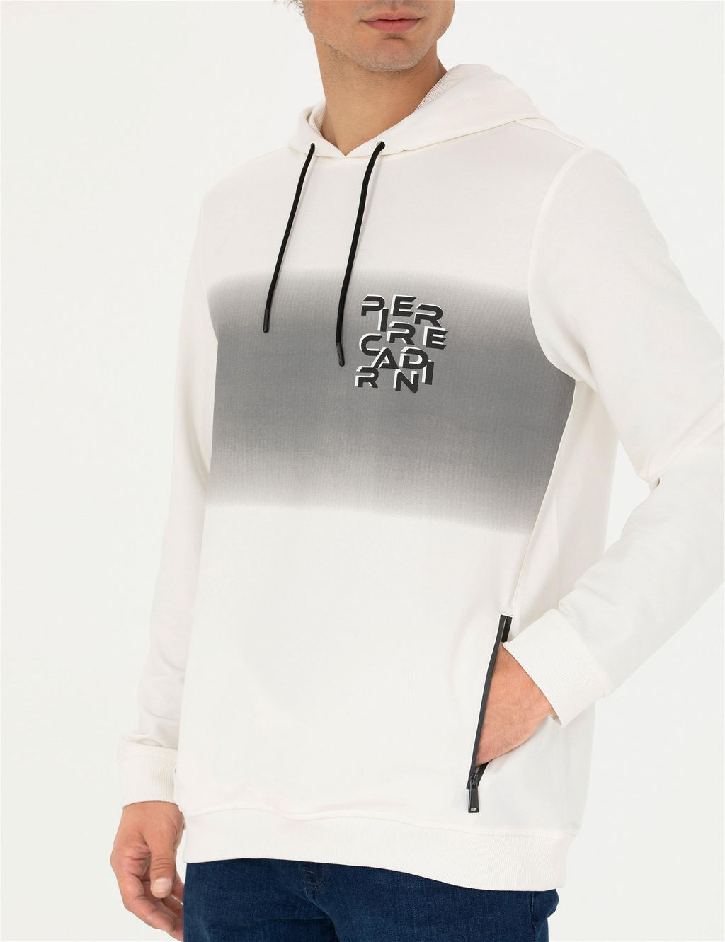 Ekru Regular Fit Kap__onlu Sweatshirt - Pierre cardin фото 6