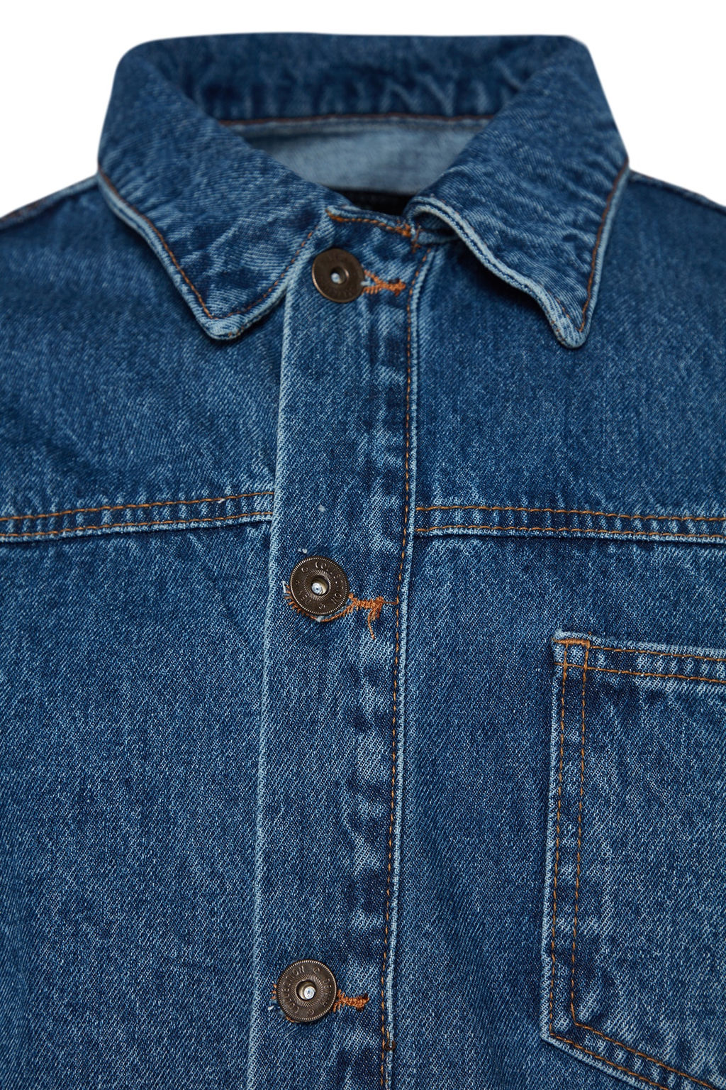 TRENDYOL MAN Orta Mavi %100 Pamuk Regular Fit Denim Kot Ceket TMNAW24CE00004 - Trendyolmilla фото 17