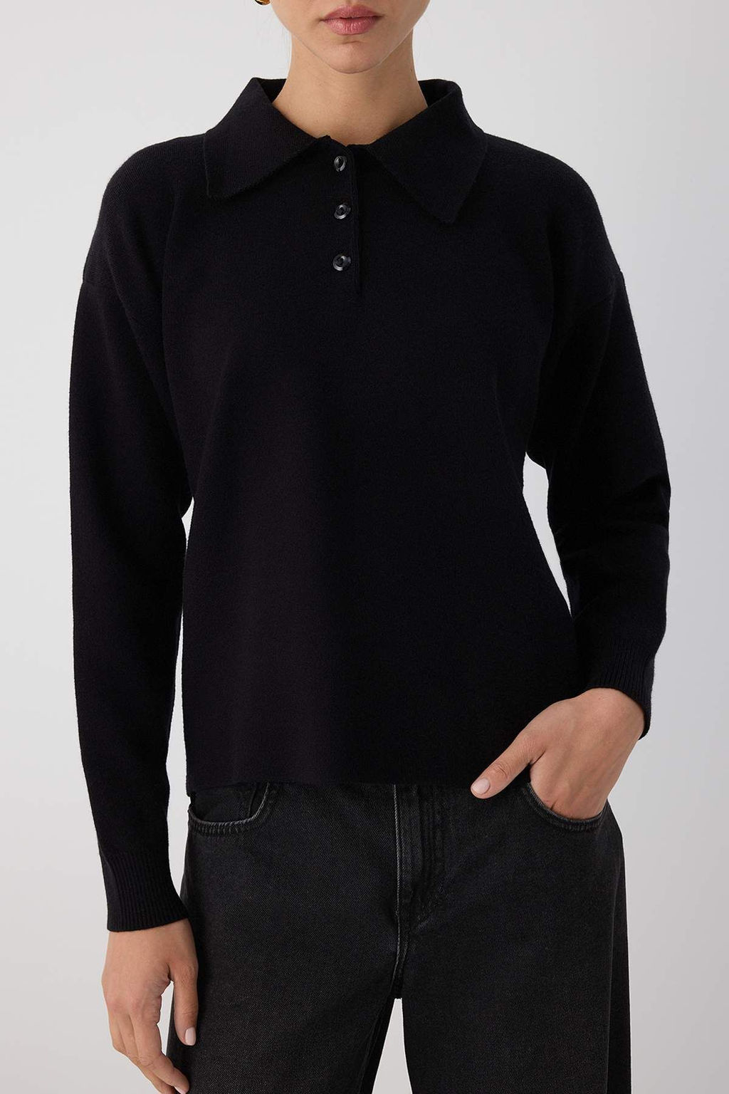 Wardrobe Essentials Lacivert Premium/Ozel Iplik Polo Yaka Triko Kazak | TWOAW26KZ00060 - Trendyolmilla фото 10