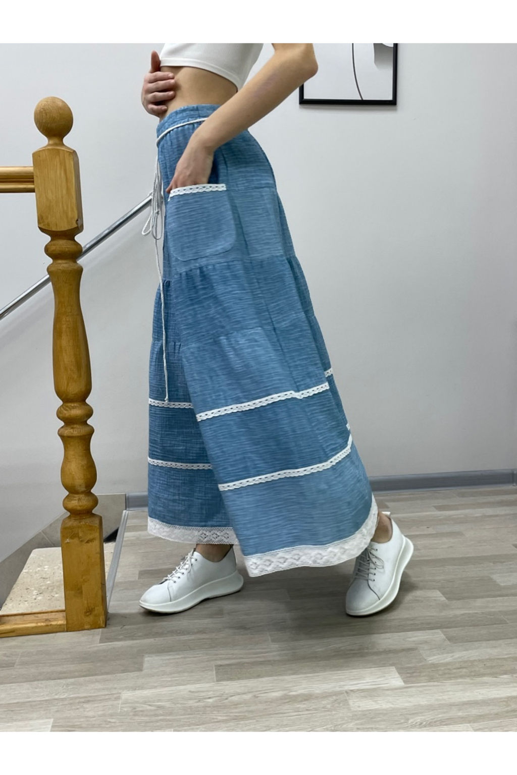 70% лен+30% хлопок ЯРУСНАЯ юбка - Новый лен фото 3