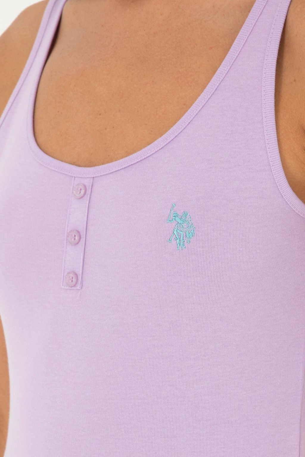 Женская сиреневая базовая футболка - U.s. polo assn фото 7