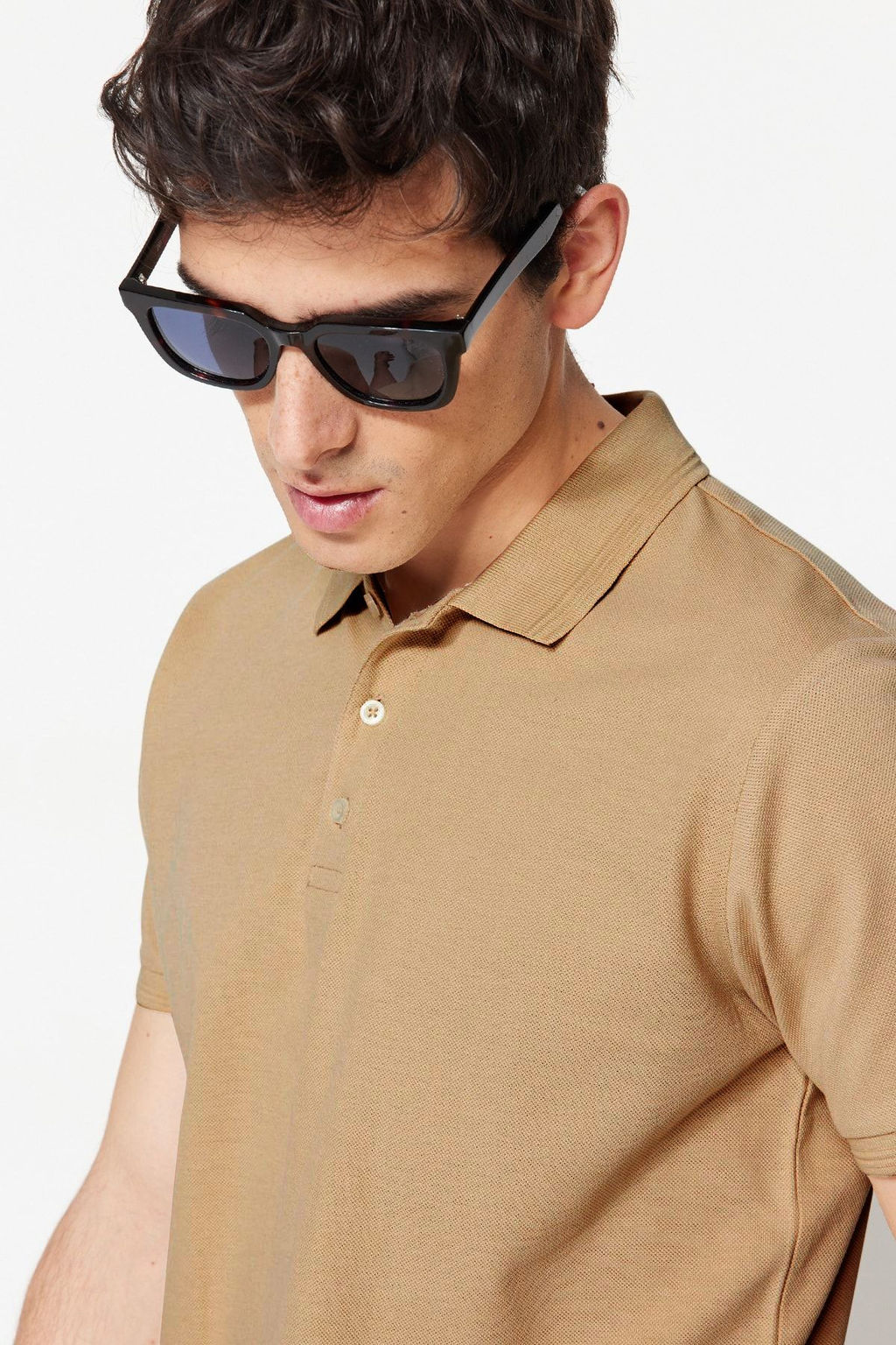 TRENDYOL MAN Beyaz Slim/Dar Kesim Yakas? Cizgili Basic %100 Pamuklu Polo Yaka T-shirt TMNSS20PO0009 - Trendyolmilla фото 46