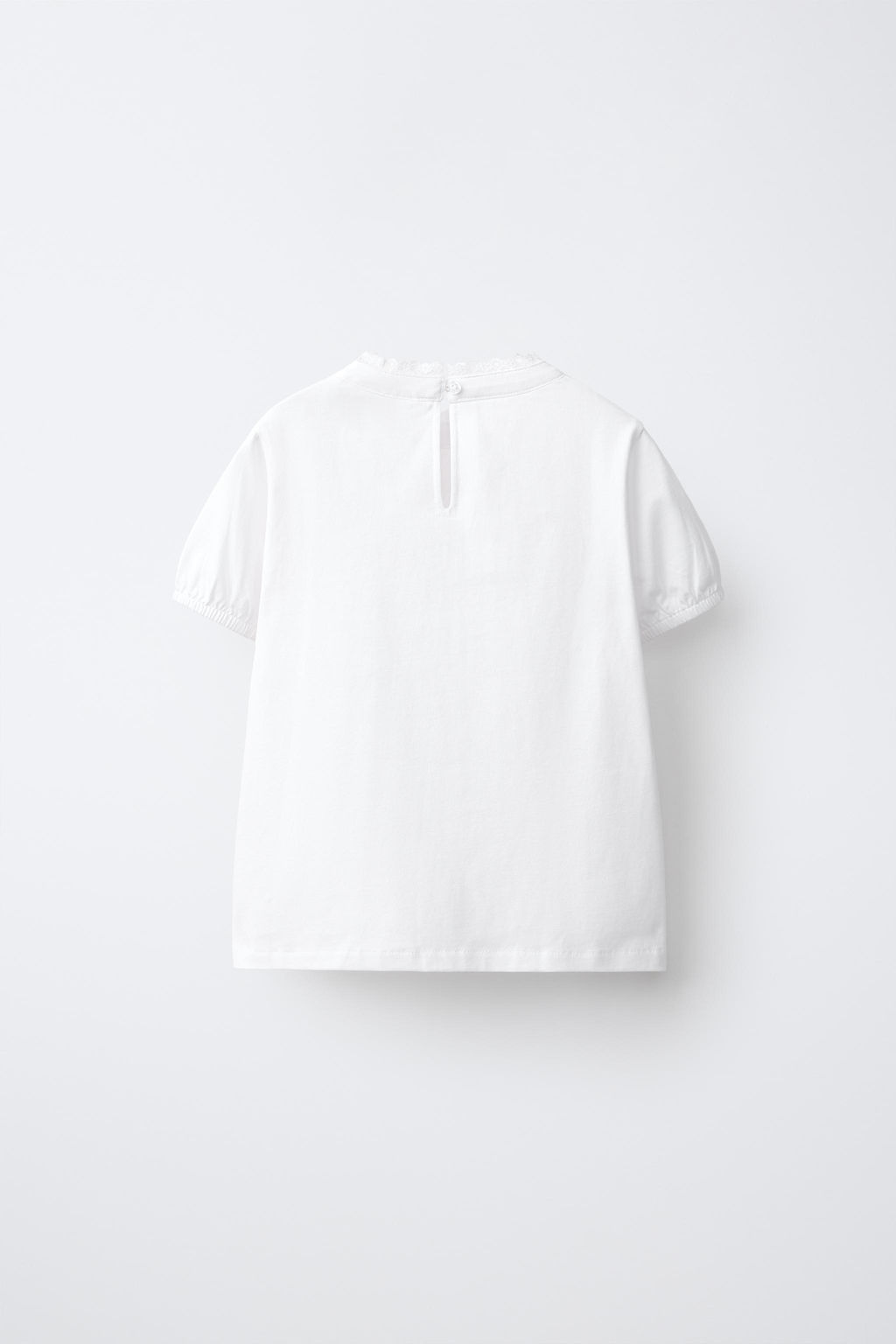 CAMISETA ROM?NTICA APLIQUE JARETAS Y PUNTILLAS / Blanco - Zara фото 3