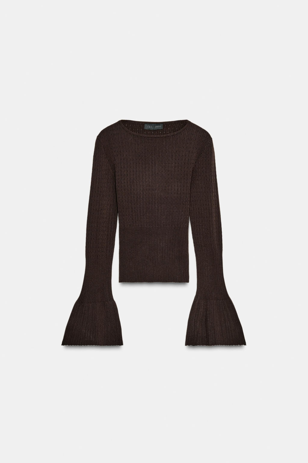 FITTED KNIT JUMPER WITH FLARED SLEEVES - Zara фото 3