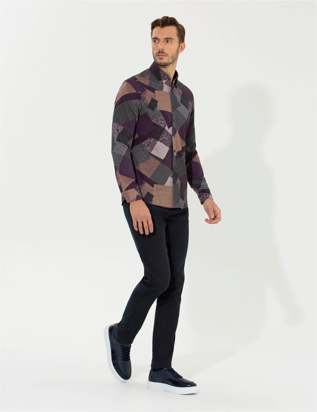 Kahverengi Slim Fit Kanvas Pantolon