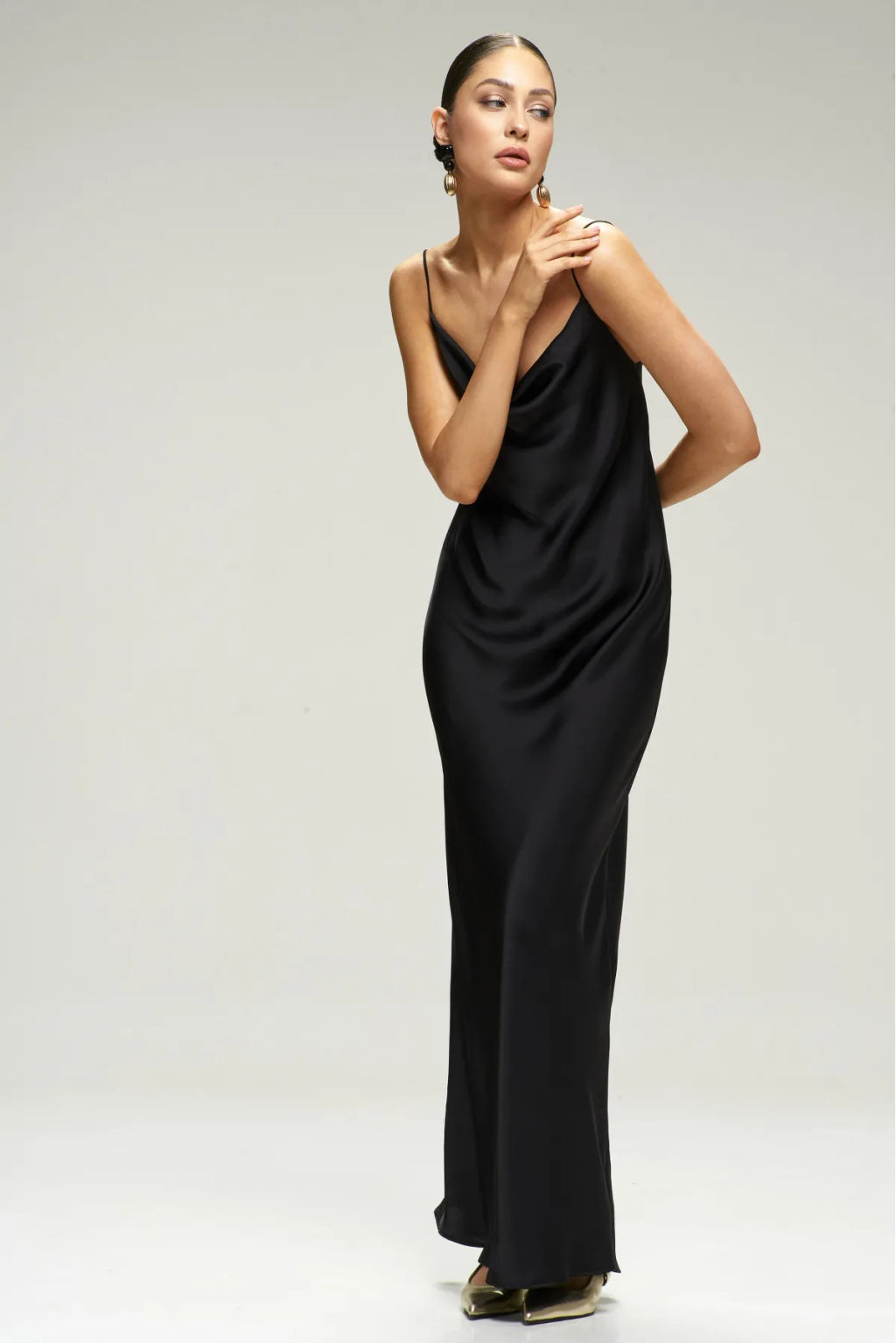 Платье-комбинация на тонких бретелях Black