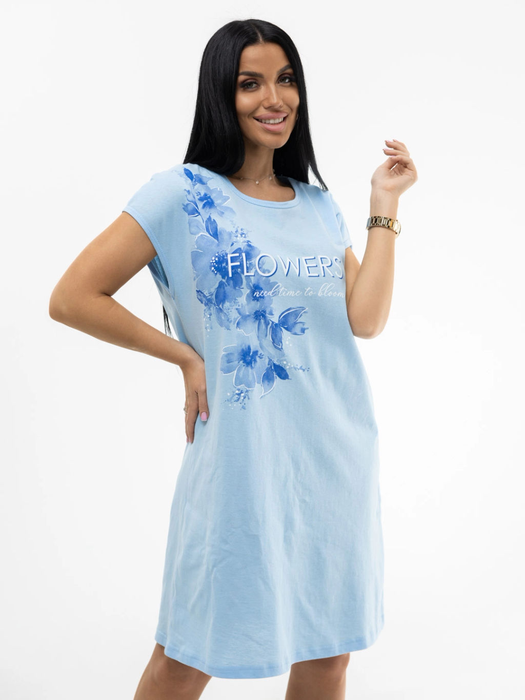 Ночная сорочка женская, цвет голубой