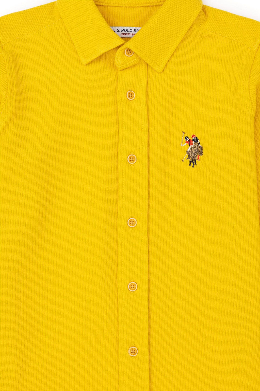 Шафрановая рубашка с длинным рукавом для мальчика - U.s. polo assn фото 3