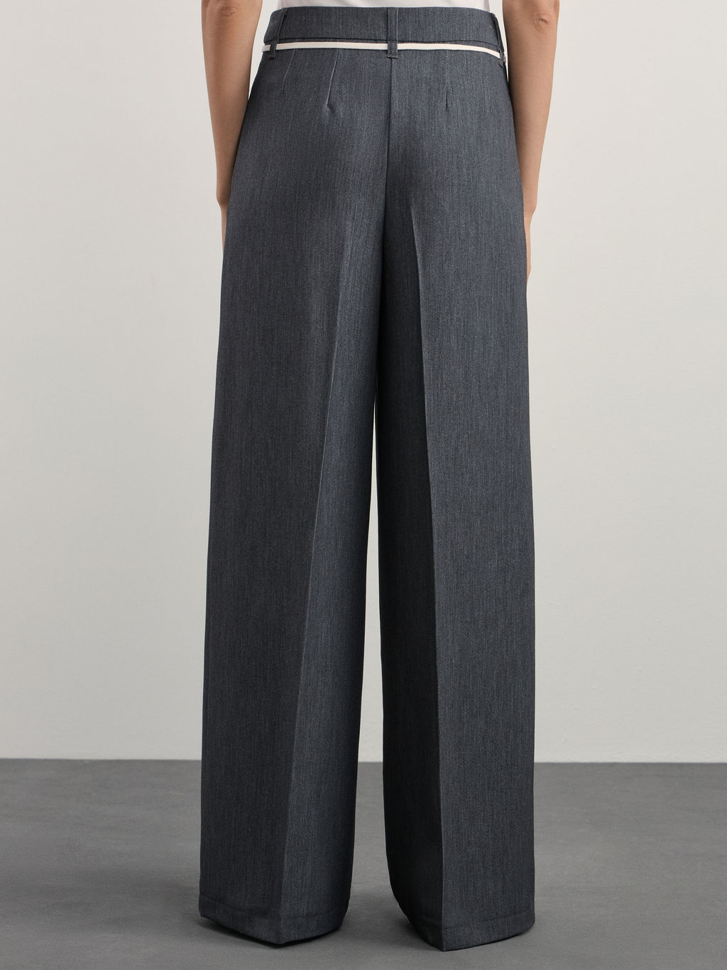 Брюки широкие со шнурком на поясе / Zarina  фото 4