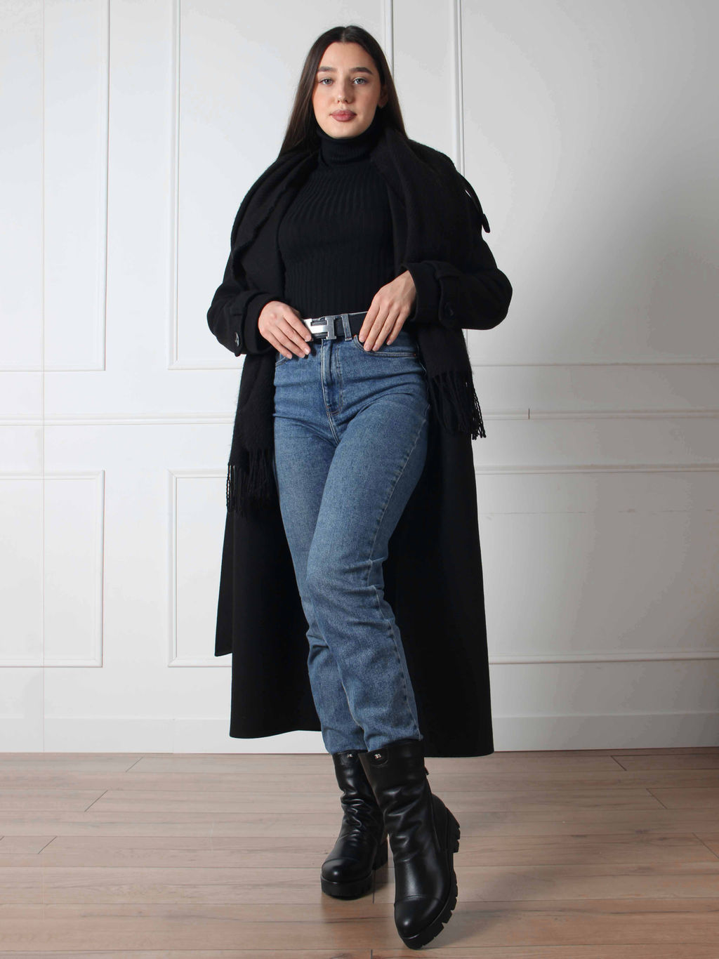 Ботинки 233.sandra черный/Шерсть