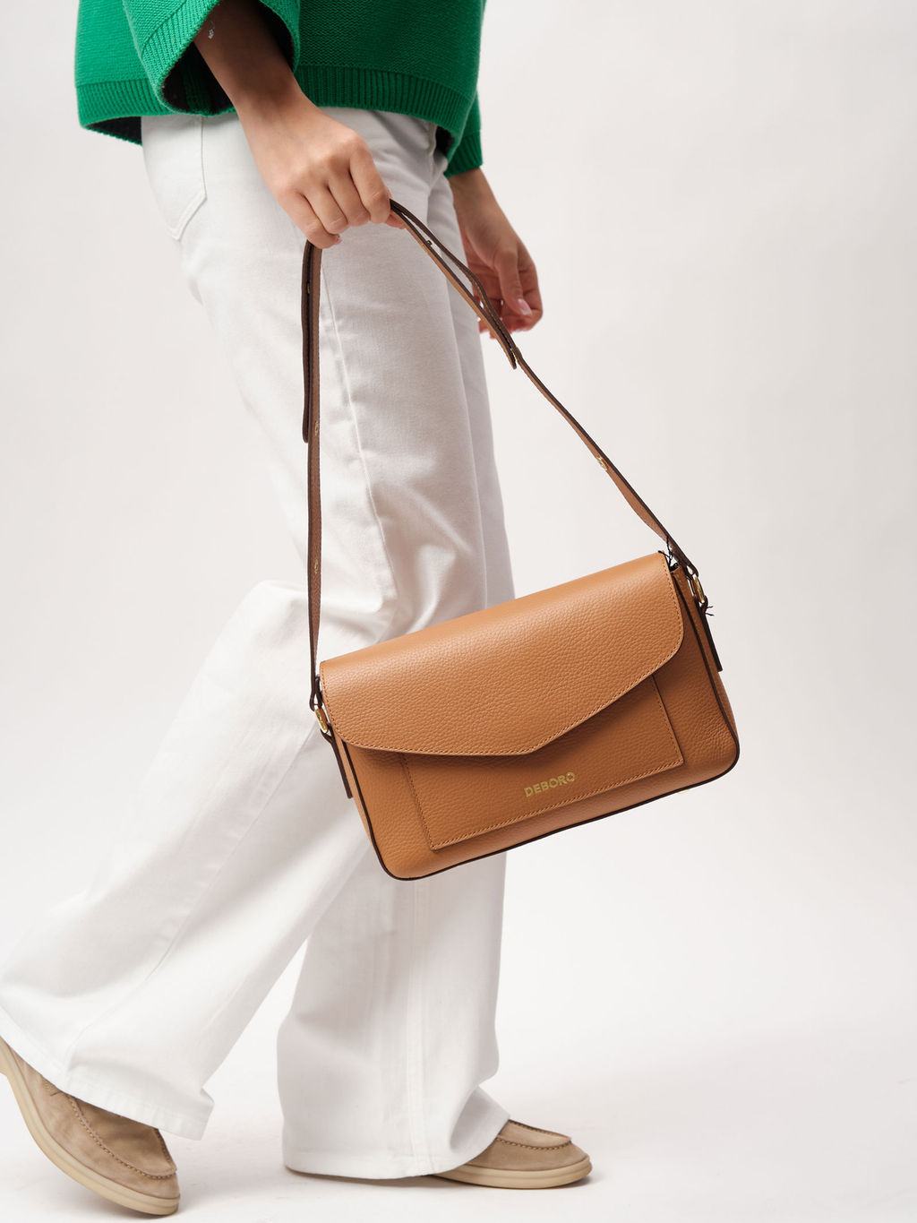 Кожаная сумка Deboro 31158 коричневый лист