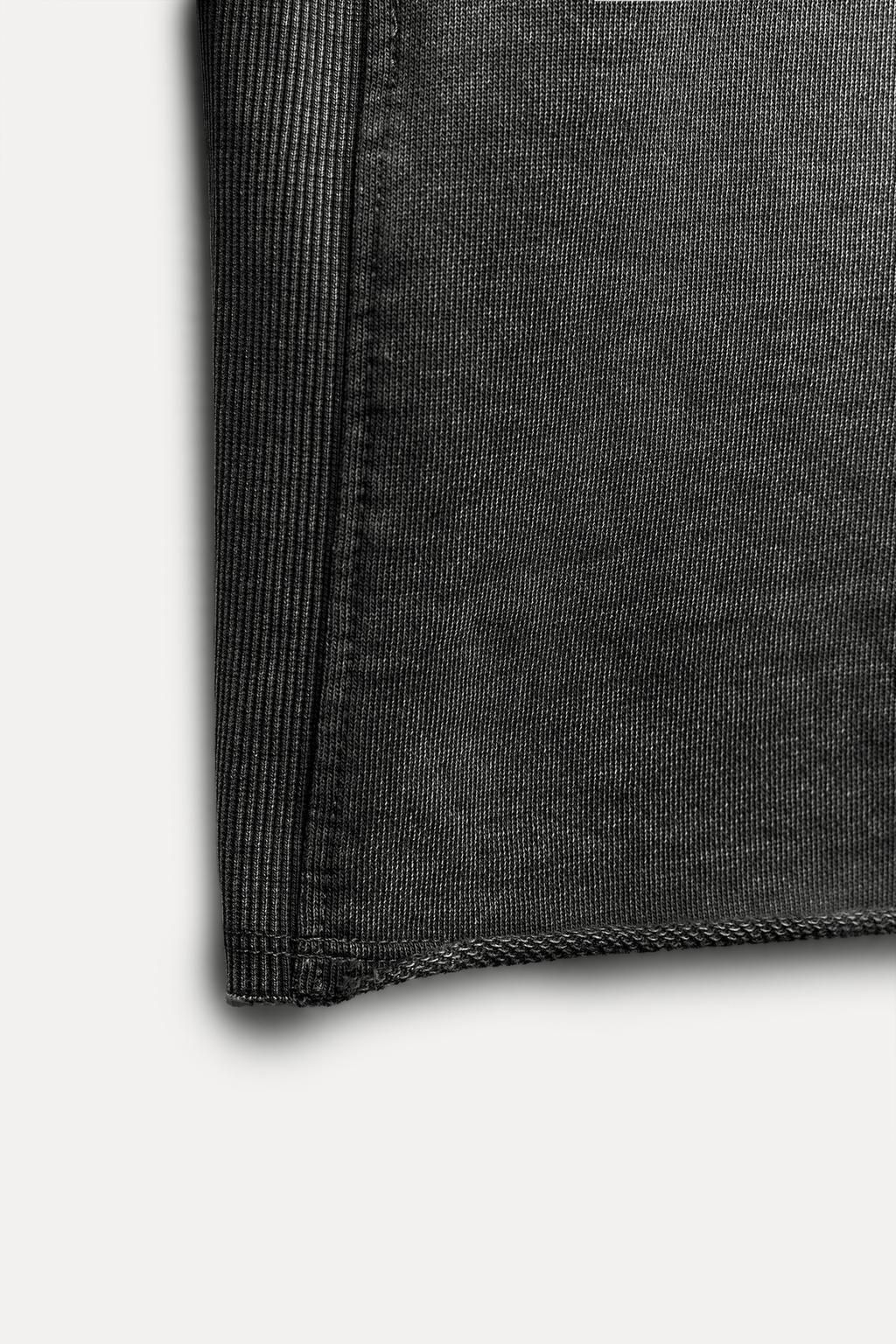 SHORT SLEEVE RIBBED PLUSH SWEATSHIRT - Zara фото 28