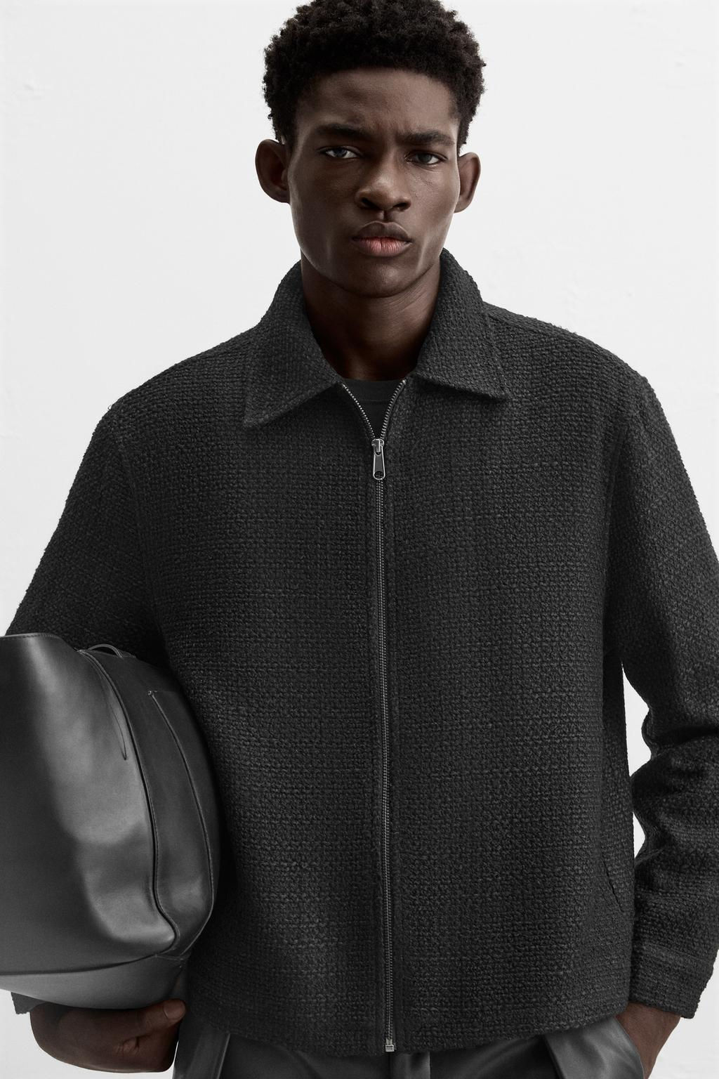 TEXTURED ZIP-UP OVERSHIRT - Zara фото 14