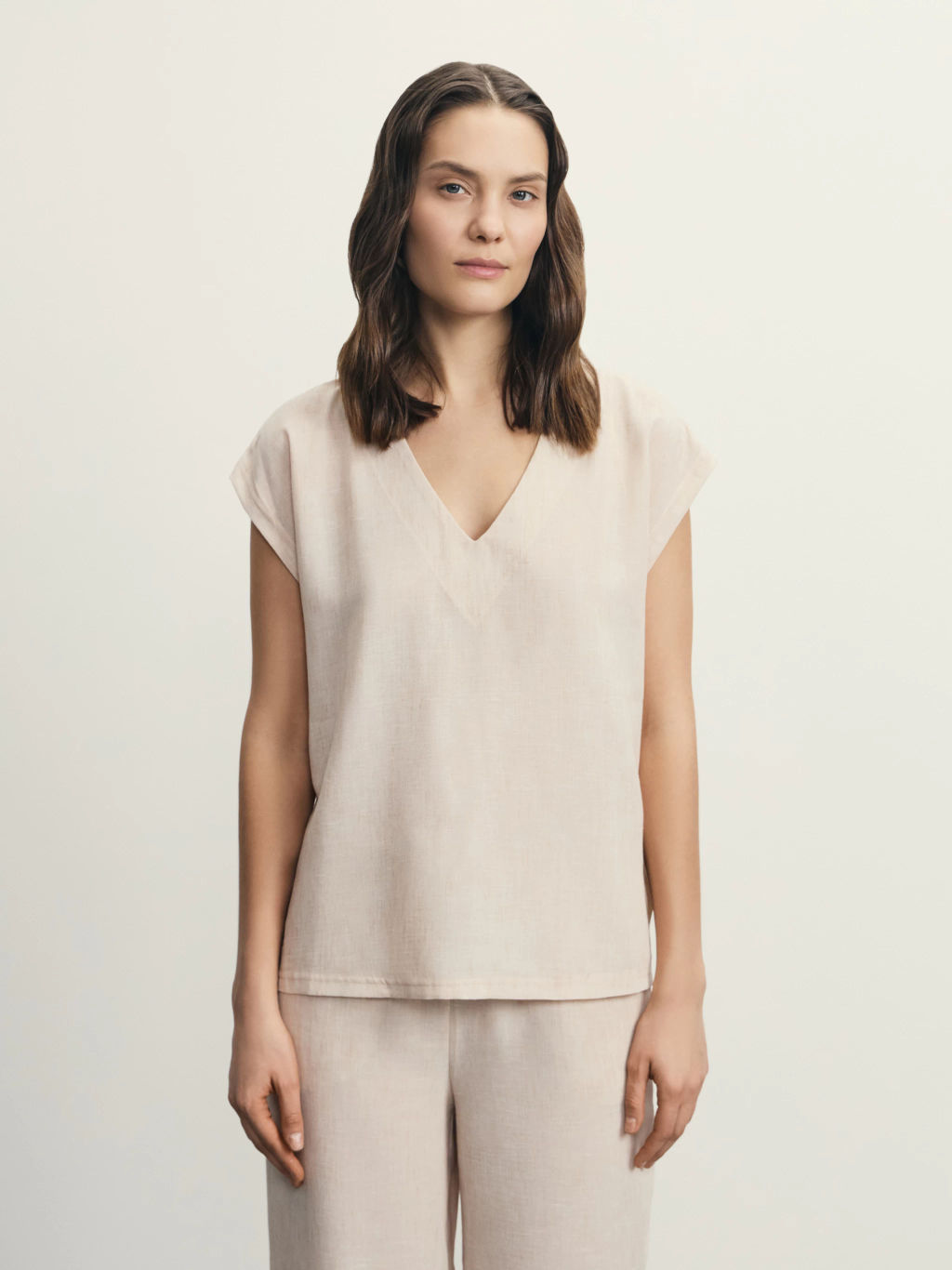 Блузка с коротким рукавом из фактурной ткани / Zarina  фото 3