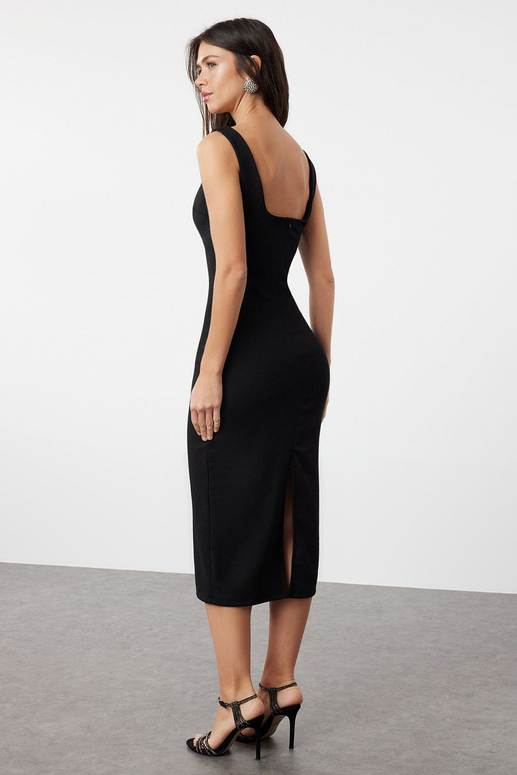 Siyah Vucuda Oturan Orme S?k Abiye Elbise TPRSS24EL00236 - Trendyolmilla фото 5