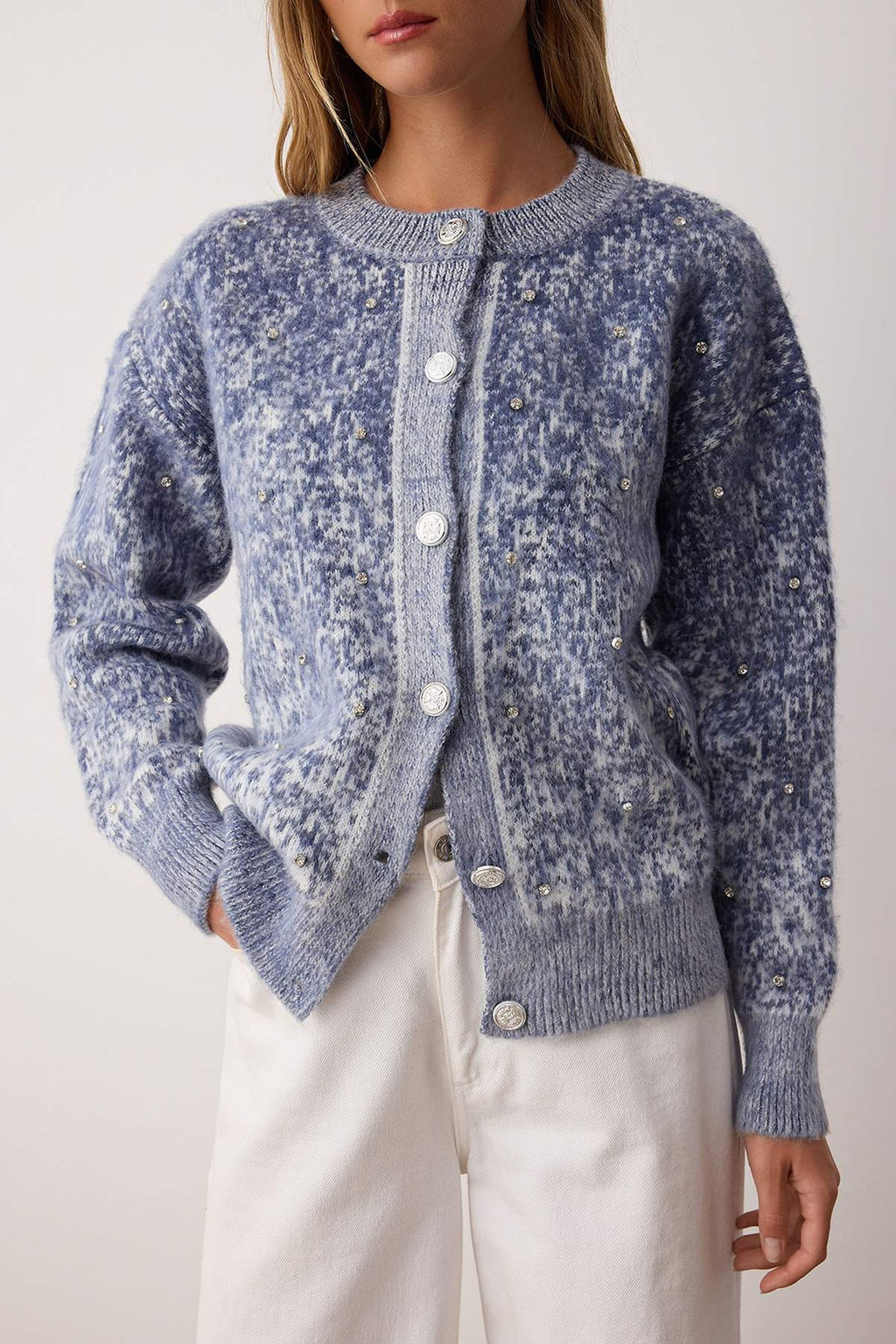 TRENDYOLMILLA Antrasit Yumusak Dokulu Desenli Ceket Gorunumlu Triko H?rka TWOAW25HI00185 фото 10