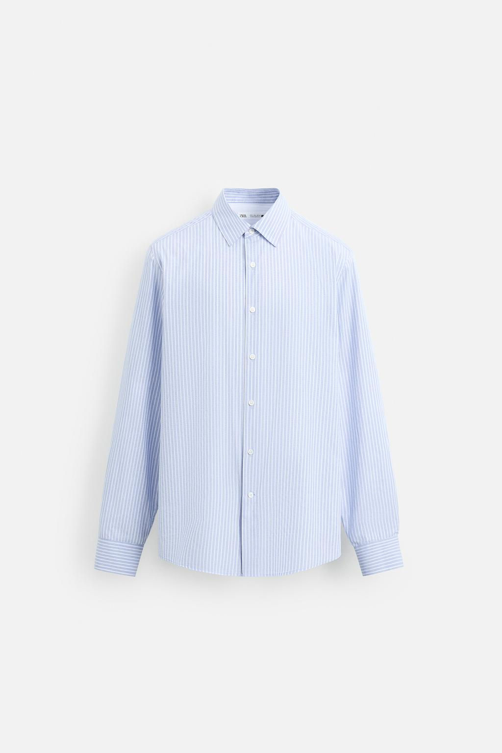 STRIPED SHIRT WITH CONTRAST COLLAR - Zara фото 7
