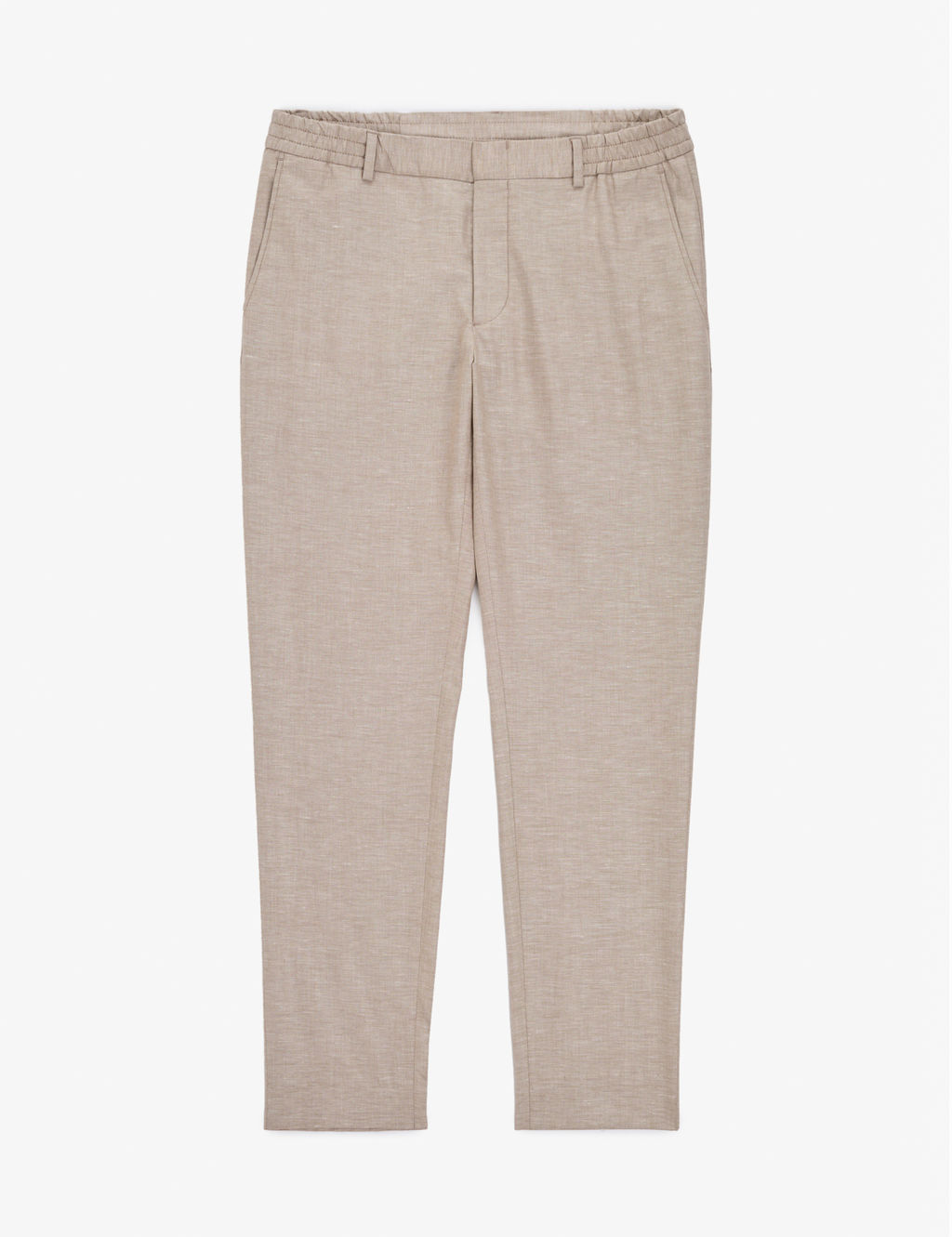 A__k Kahverengi Extra Slim Fit Keten Kar___ml_ Tak_m Elbise
