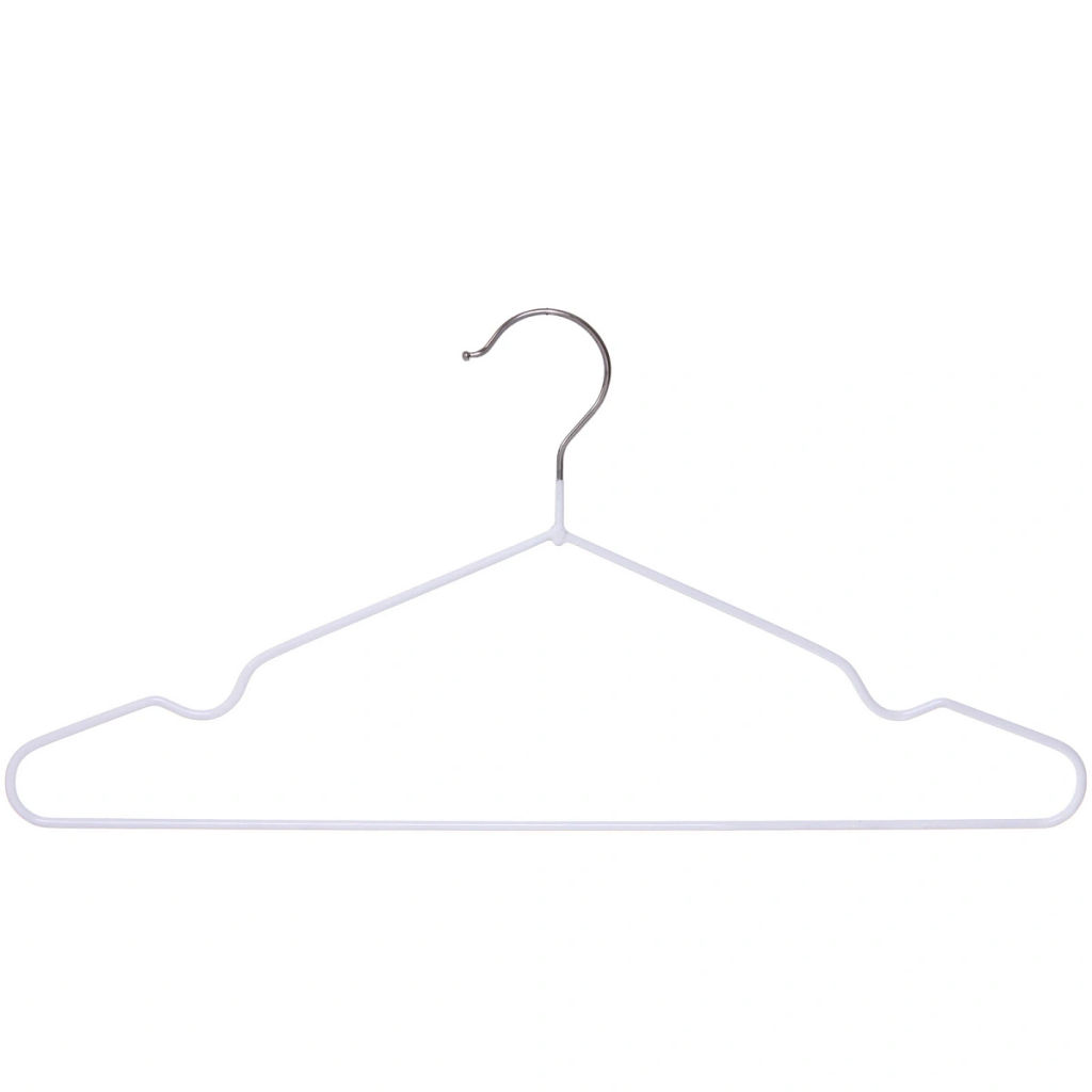 Цена за 2 шт. Плечики металлические нескользящие с полимерным покрытием 10шт "ТАРТИТАН", цвет белый, 40см (Селфи)