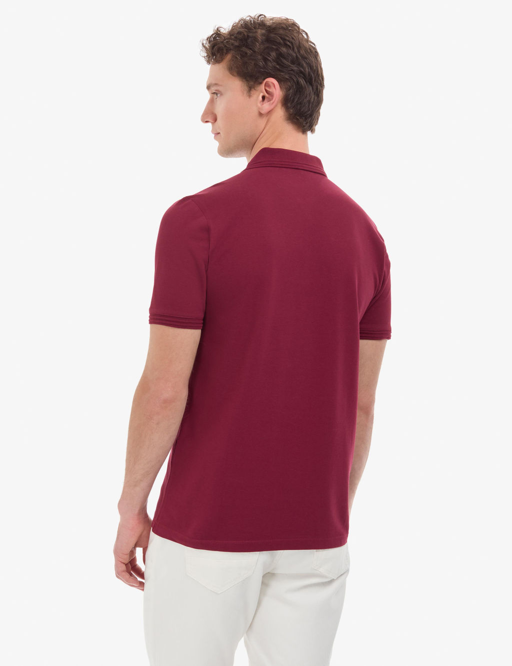 Bordo Regular Fit %100 Pamuk K_vr_lmaz Polo Yaka Basic Ti__rt